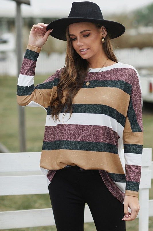 Purple and Gold Stripped Long Sleeve