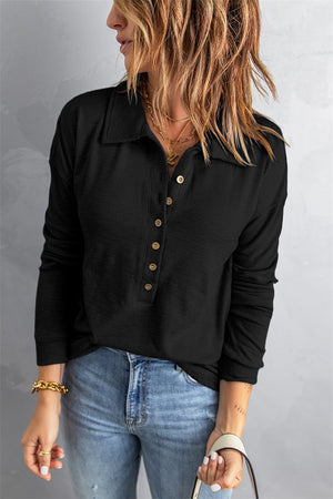 Long Sleeve Collared Henley