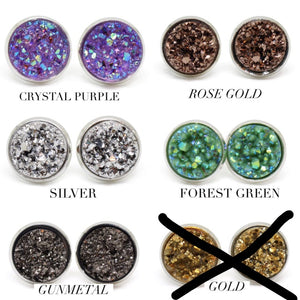 Round Druzy Studs