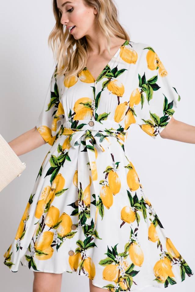 Lemon Print Dress