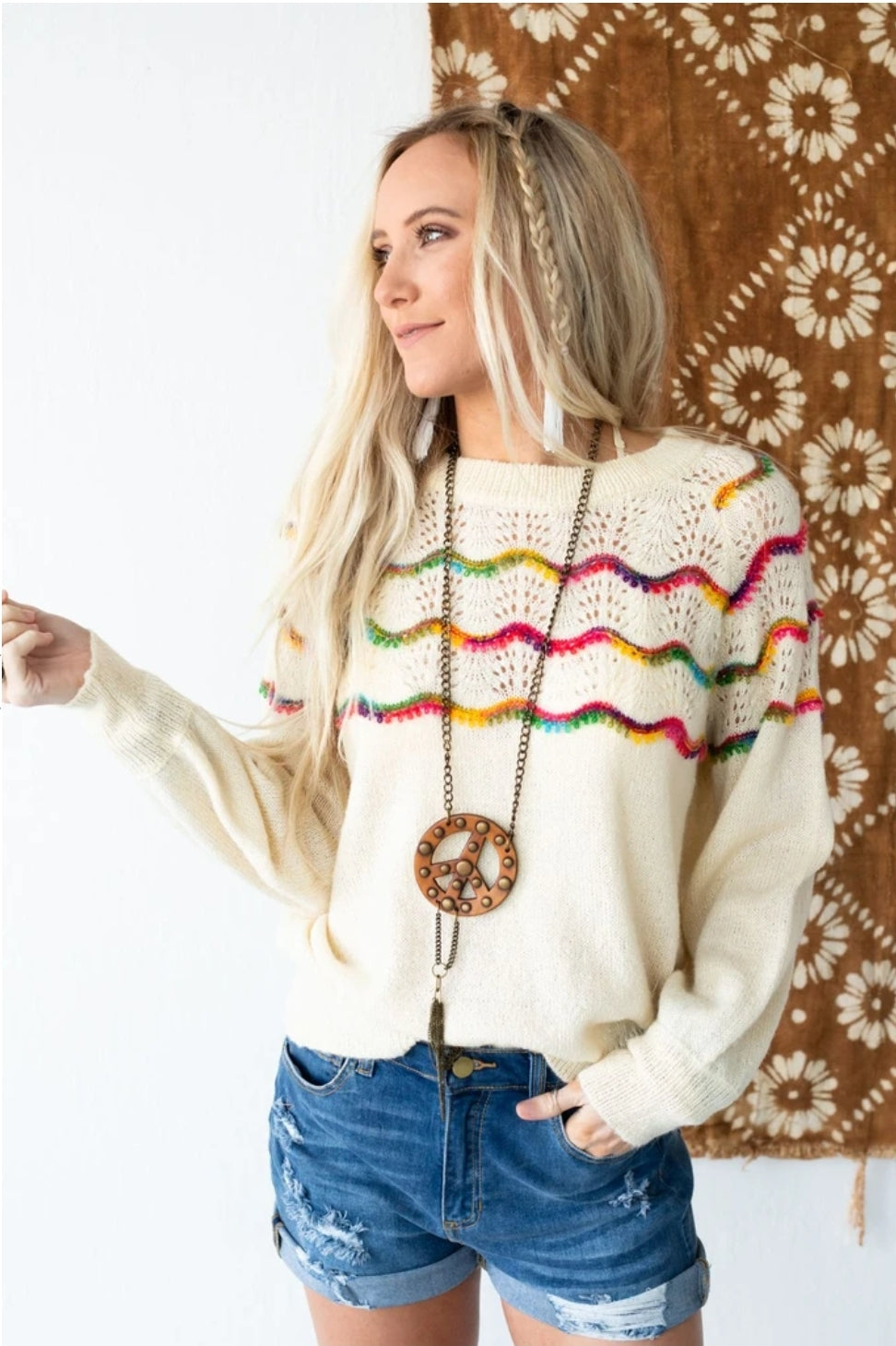 Rainbow Detail Knit Sweater