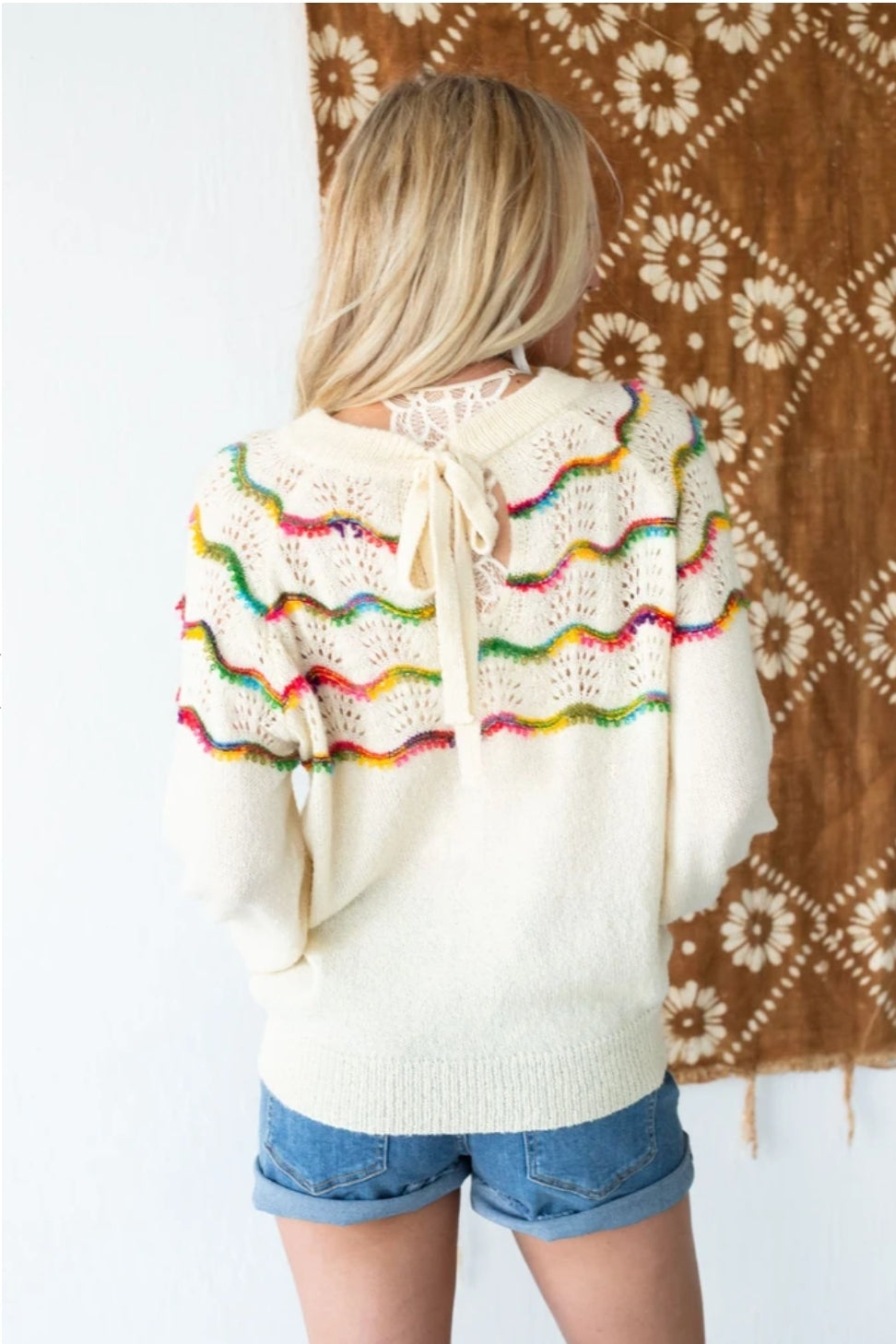 Rainbow Detail Knit Sweater