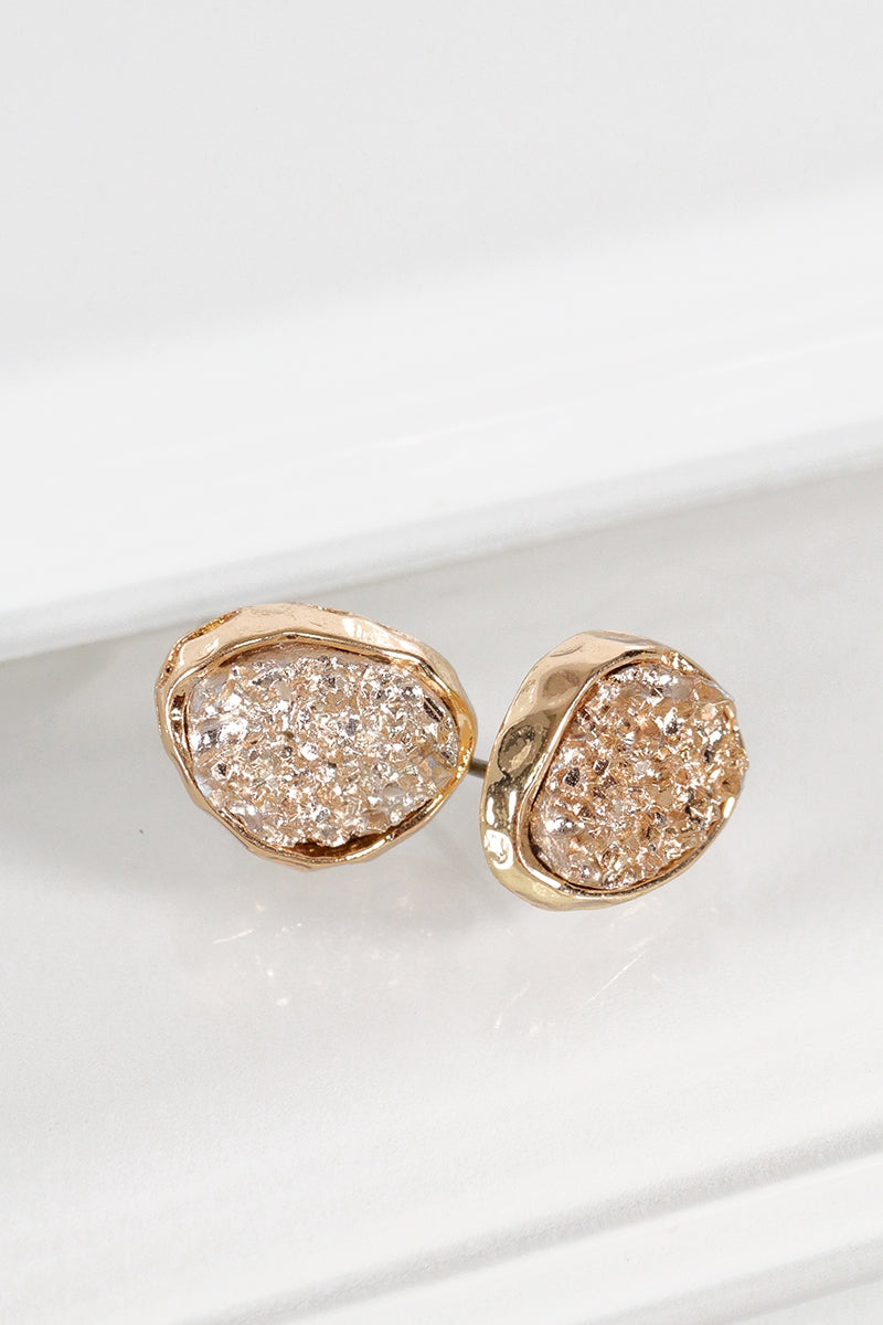 Oval Druzy Studs