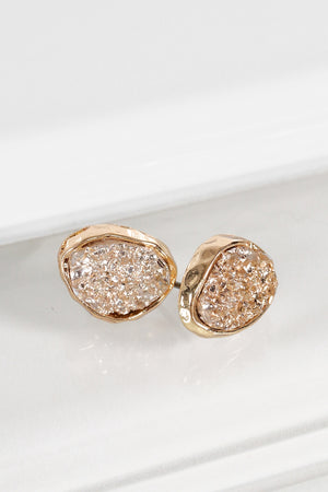 Oval Druzy Studs