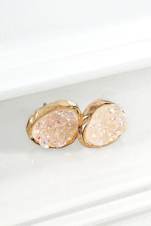 Oval Druzy Studs