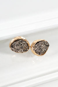 Oval Druzy Studs